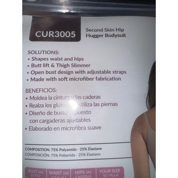 Brand New Curveez Women's Large Coca Brown Second Skin Hip Hugger Bodysuit - Picture 7 of 10